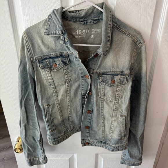 Gap 1969 Distressed Denim Jacket - Picture 1 of 5